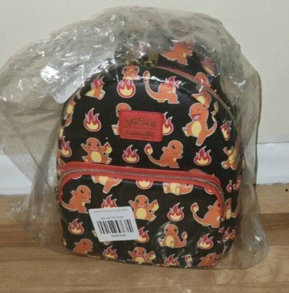 NWT Loungefly Pokémon Charmander Flames Mini Backpack anime bag purse